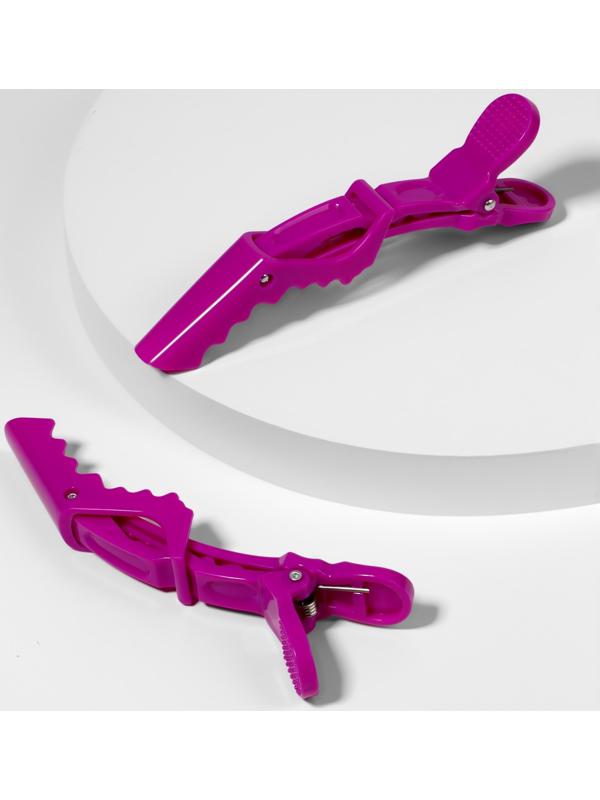 Зажимы для волос, набор - 2 шт, 11,5 (±1) см, фиолетовые