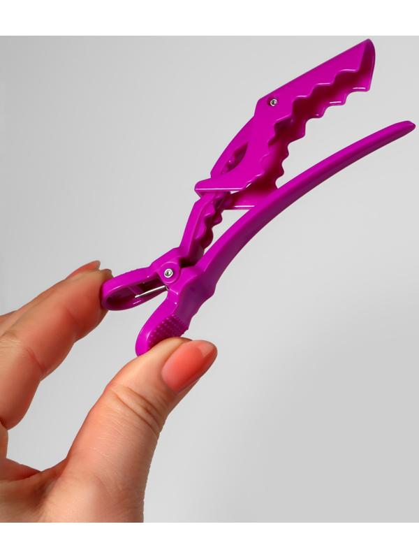 Зажимы для волос, набор - 2 шт, 11,5 (±1) см, фиолетовые