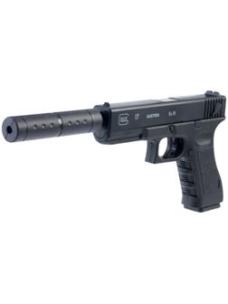 Пистолет «Глок» с глушителем, стреляет пульками 6 мм