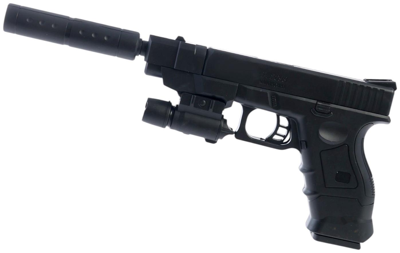 Пистолет «Торпеда 2.0», с лазером и глушителем, стреляет пульками 6 мм