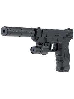 Пистолет «Торпеда 2.0», с лазером и глушителем, стреляет пульками 6 мм