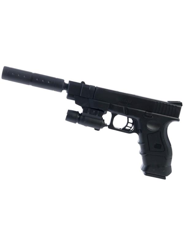 Пистолет «Торпеда 2.0», с лазером и глушителем, стреляет пульками 6 мм