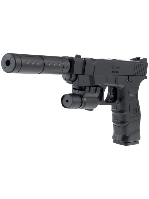 Пистолет «Торпеда 2.0», с лазером и глушителем, стреляет пульками 6 мм