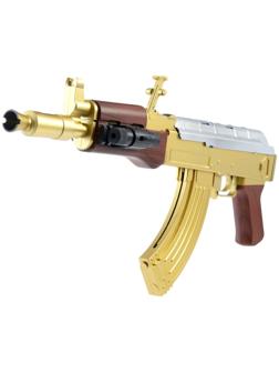 Автомат АК-47, с лазером, стреляет пульками 6 мм, цвет золотой, 46 см