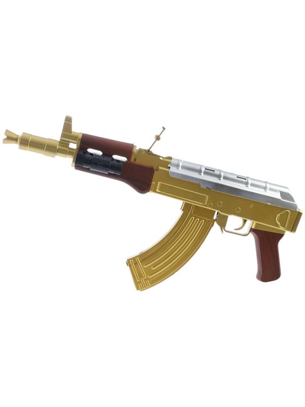 Автомат АК-47, с лазером, стреляет пульками 6 мм, цвет золотой, 46 см