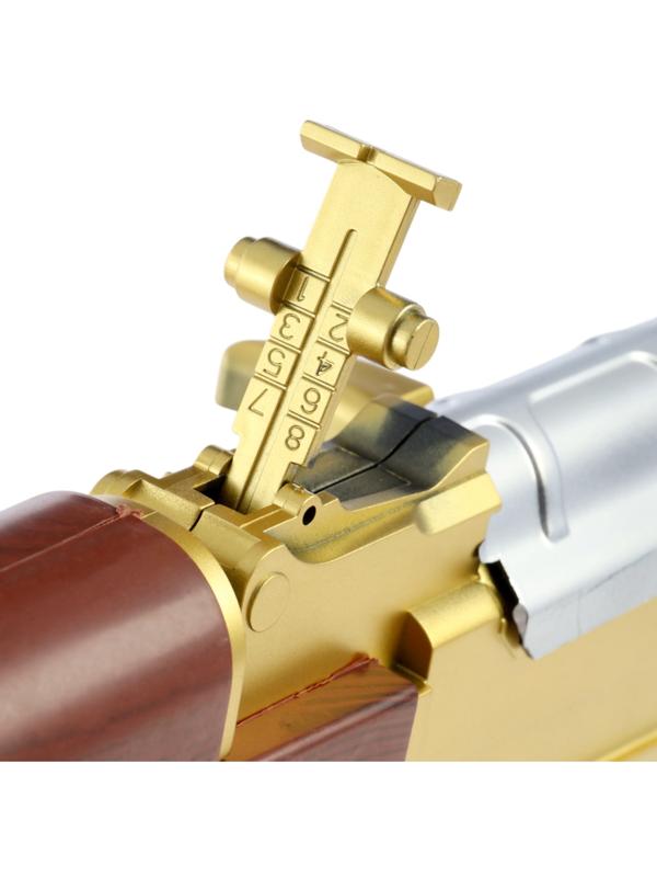 Автомат АК-47, с лазером, стреляет пульками 6 мм, цвет золотой, 46 см