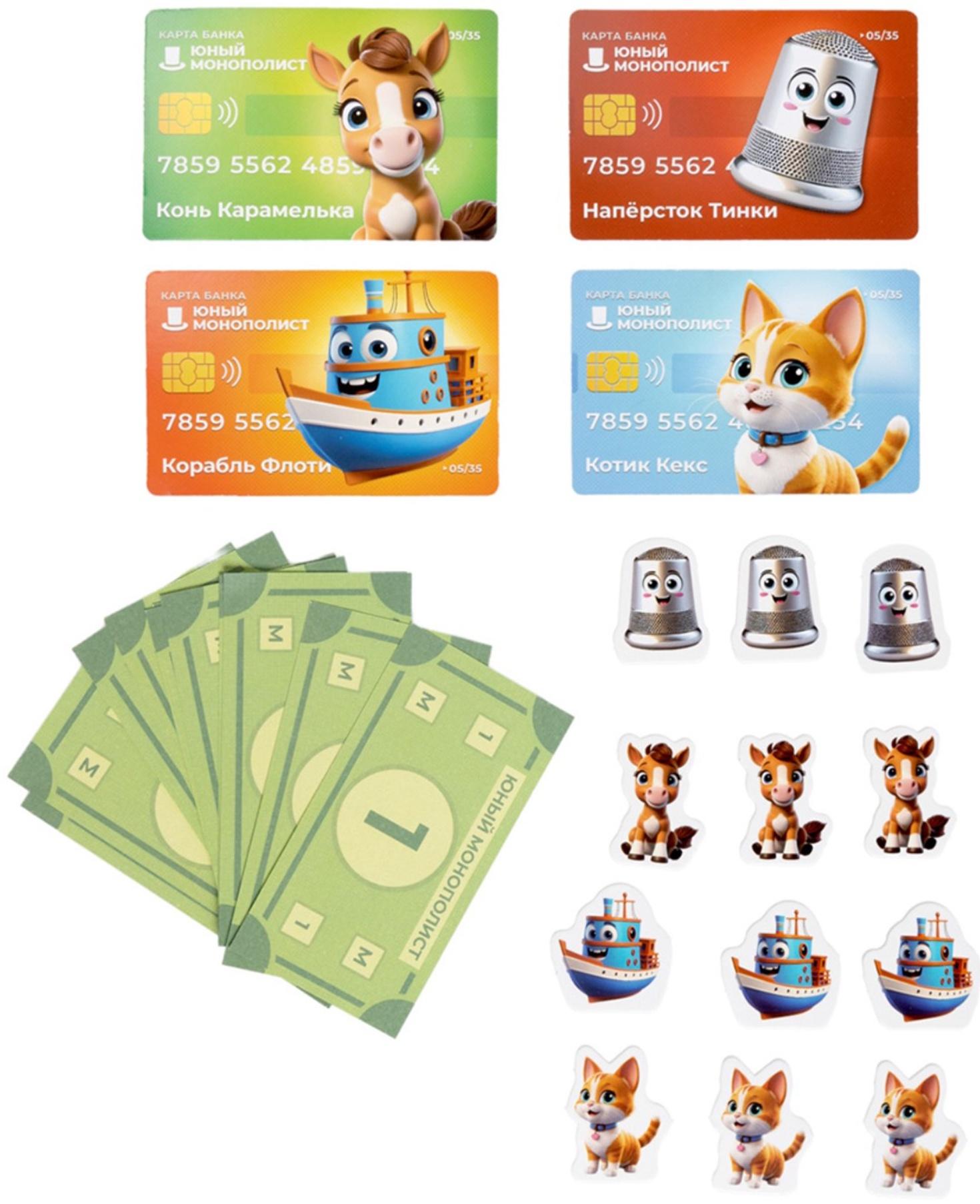 Игра настольная «Юный Монополист», 2-4 игрока, 4+