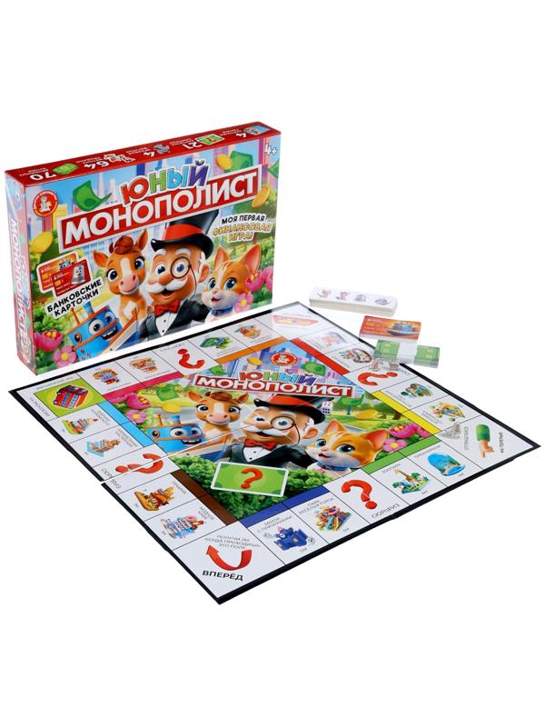 Игра настольная «Юный Монополист», 2-4 игрока, 4+