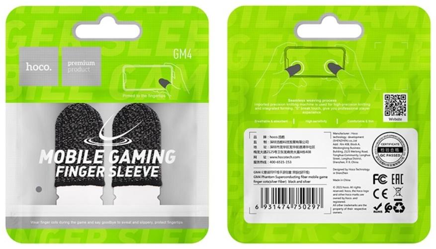 Напальчники для игр на смартфоне Hoco GM4, с защитой от пота, 10 шт., черные