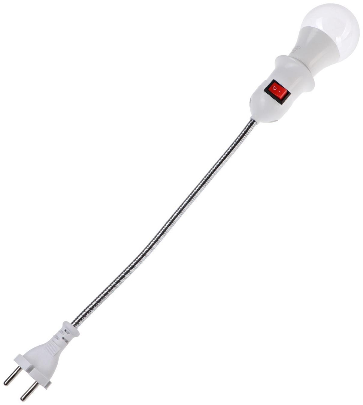 Светильник для растений 9 Вт, 7 мкмоль/с, гибкая ножка 30 см, выкл на корпусе