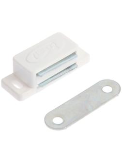 Магнит мебельный ТУНДРА M001W, 41х13 мм, маленький, цвет белый, 1 шт.