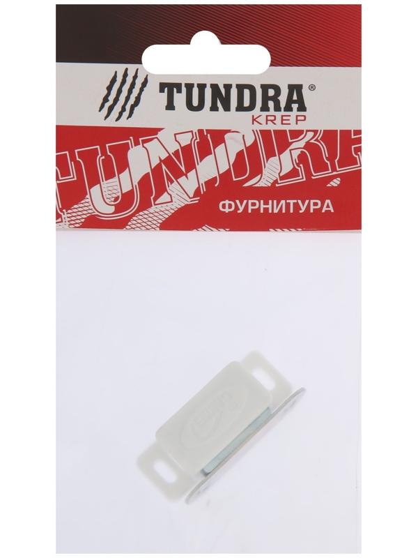 Магнит мебельный ТУНДРА M001W, 41х13 мм, маленький, цвет белый, 1 шт.
