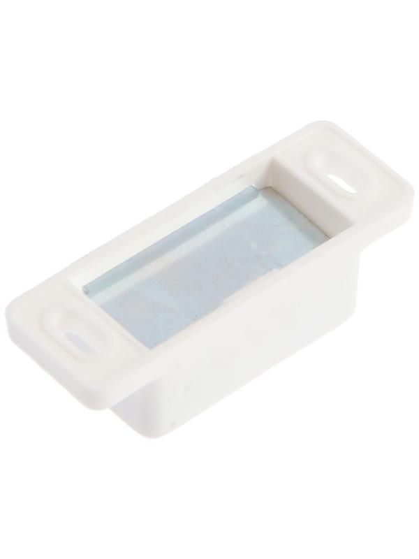 Магнит мебельный ТУНДРА M001W, 41х13 мм, маленький, цвет белый, 1 шт.