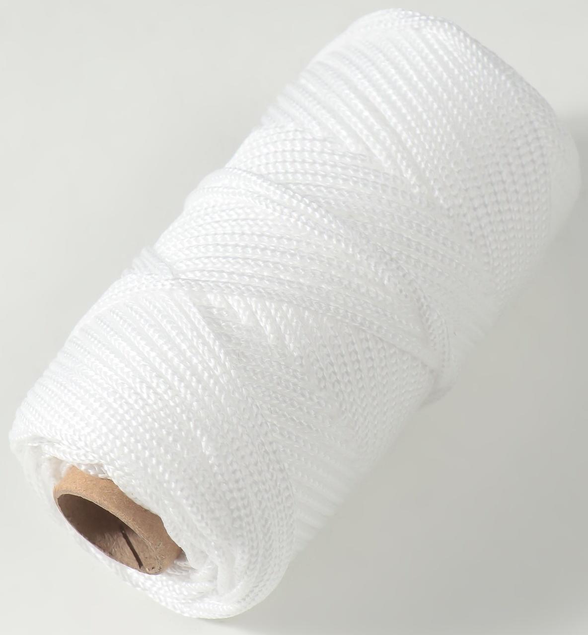 Шнур полипропиленовый вязаный 2 мм / 50 м (белый)