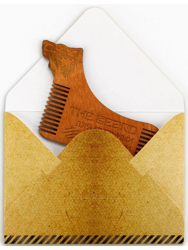 Расческа для бороды в конверте «Для сильных мужчин» 11 х 10,4см