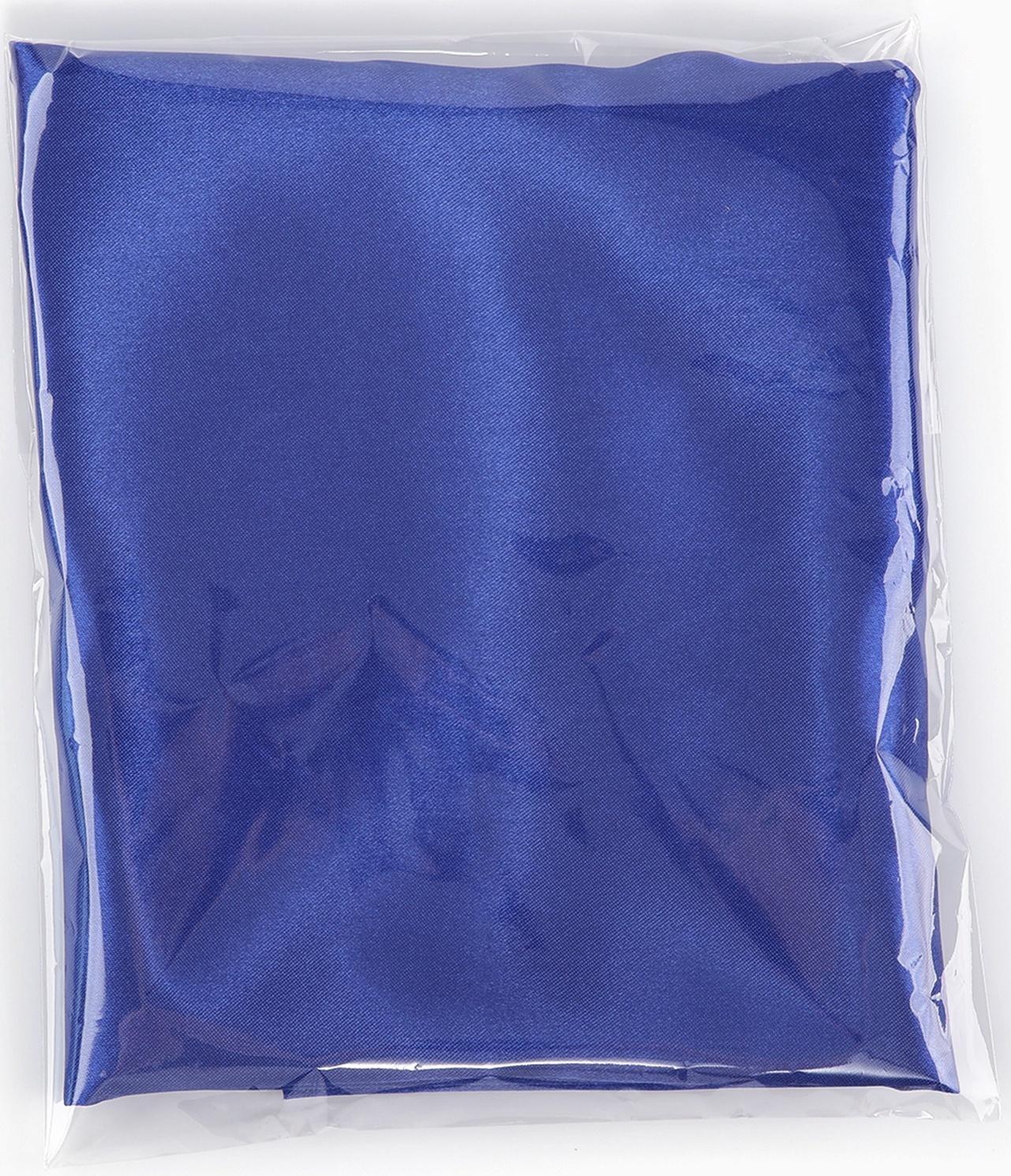 Ткань для рукоделия, атлас, однотонный синий, лоскут  50 × 50 см