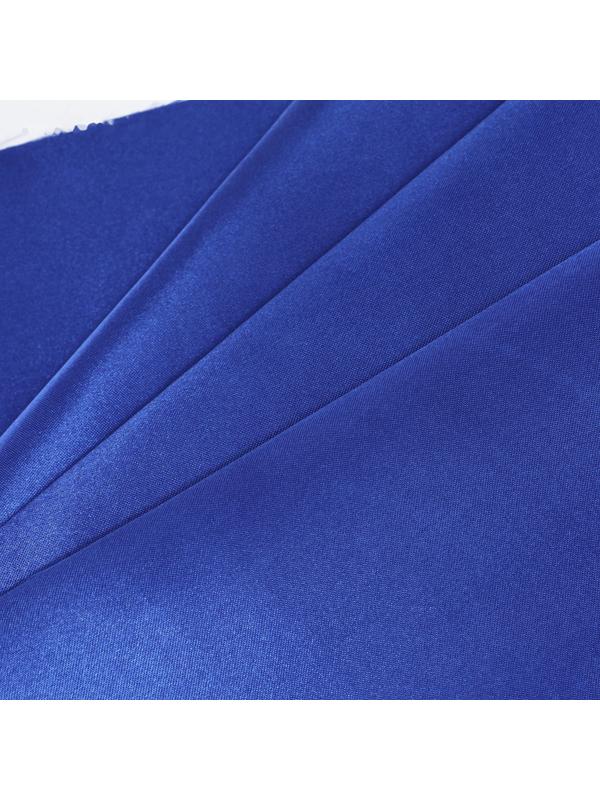 Ткань для рукоделия, атлас, однотонный синий, лоскут  50 × 50 см