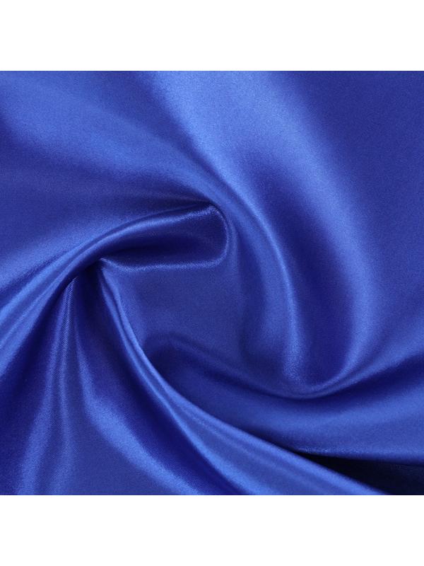 Ткань для рукоделия, атлас, однотонный синий, лоскут  50 × 50 см