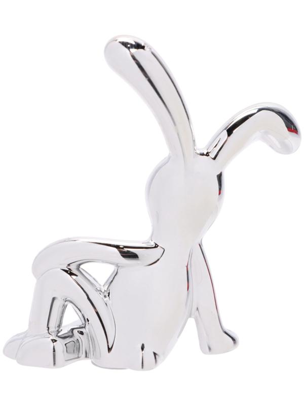 Игрушка на панель авто, зайчики, хром, пластик, набор 2 шт