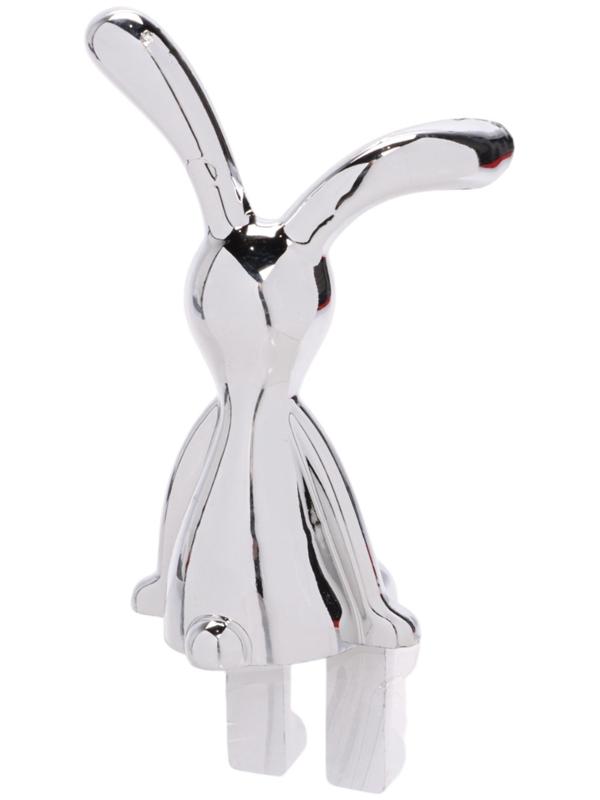 Игрушка на панель авто, зайчики, хром, пластик, набор 2 шт