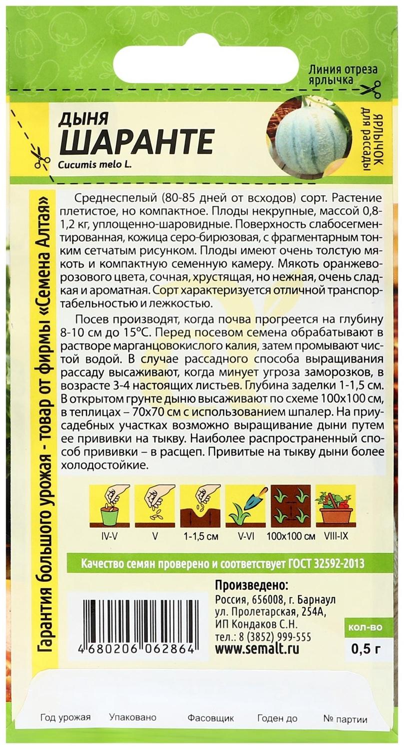 Семена Дыня Шаранте, ц/п, 0,5 г.