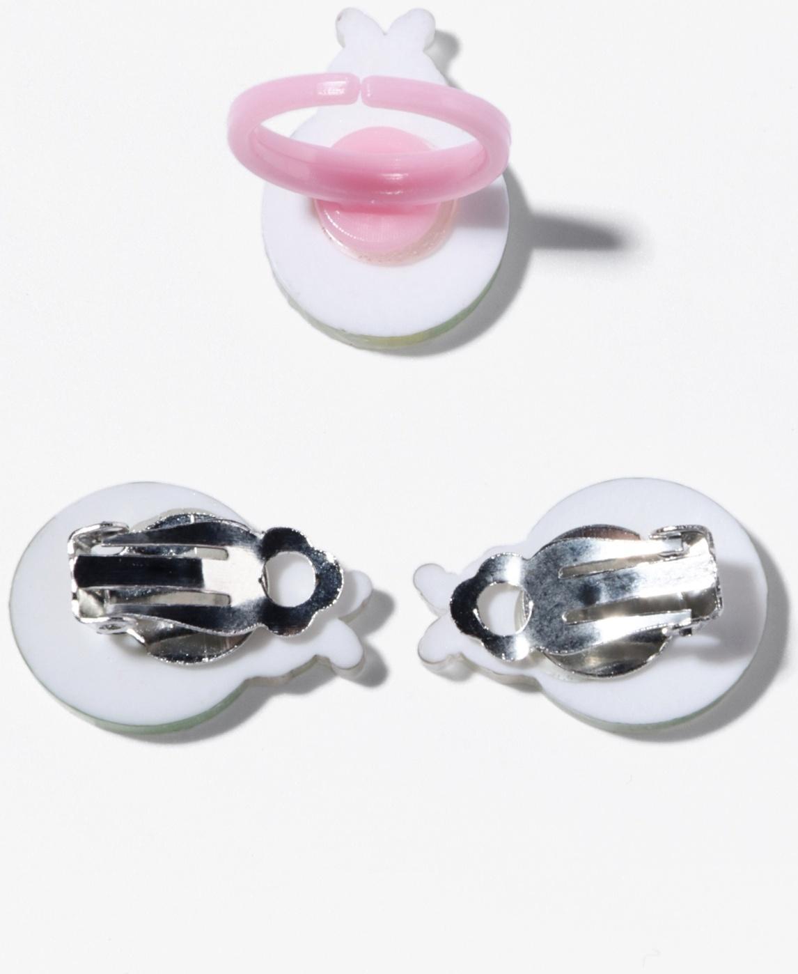 Набор детский «Выбражулька» 2 предмета: клипсы, кольцо, божья коровка, МИКС