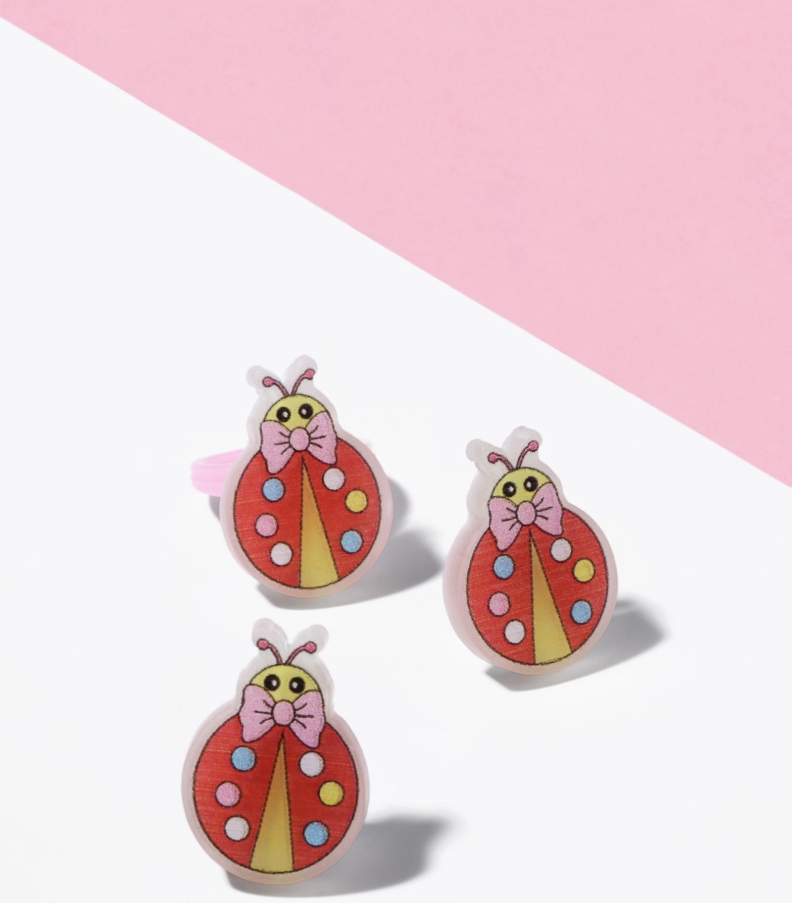 Набор детский «Выбражулька» 2 предмета: клипсы, кольцо, божья коровка, МИКС