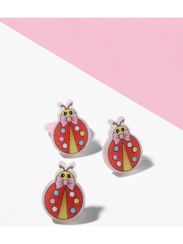 Набор детский «Выбражулька» 2 предмета: клипсы, кольцо, божья коровка, МИКС