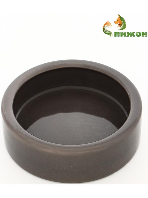 Миска керамическая 10 х 3 см, серая