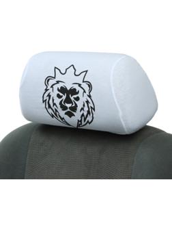 Чехлы на подголовник Лев, белые, набор 2 шт