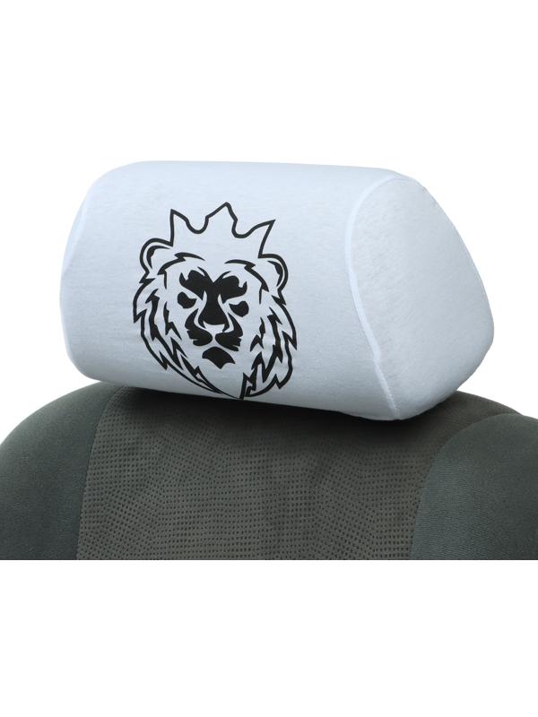 Чехлы на подголовник Лев, белые, набор 2 шт