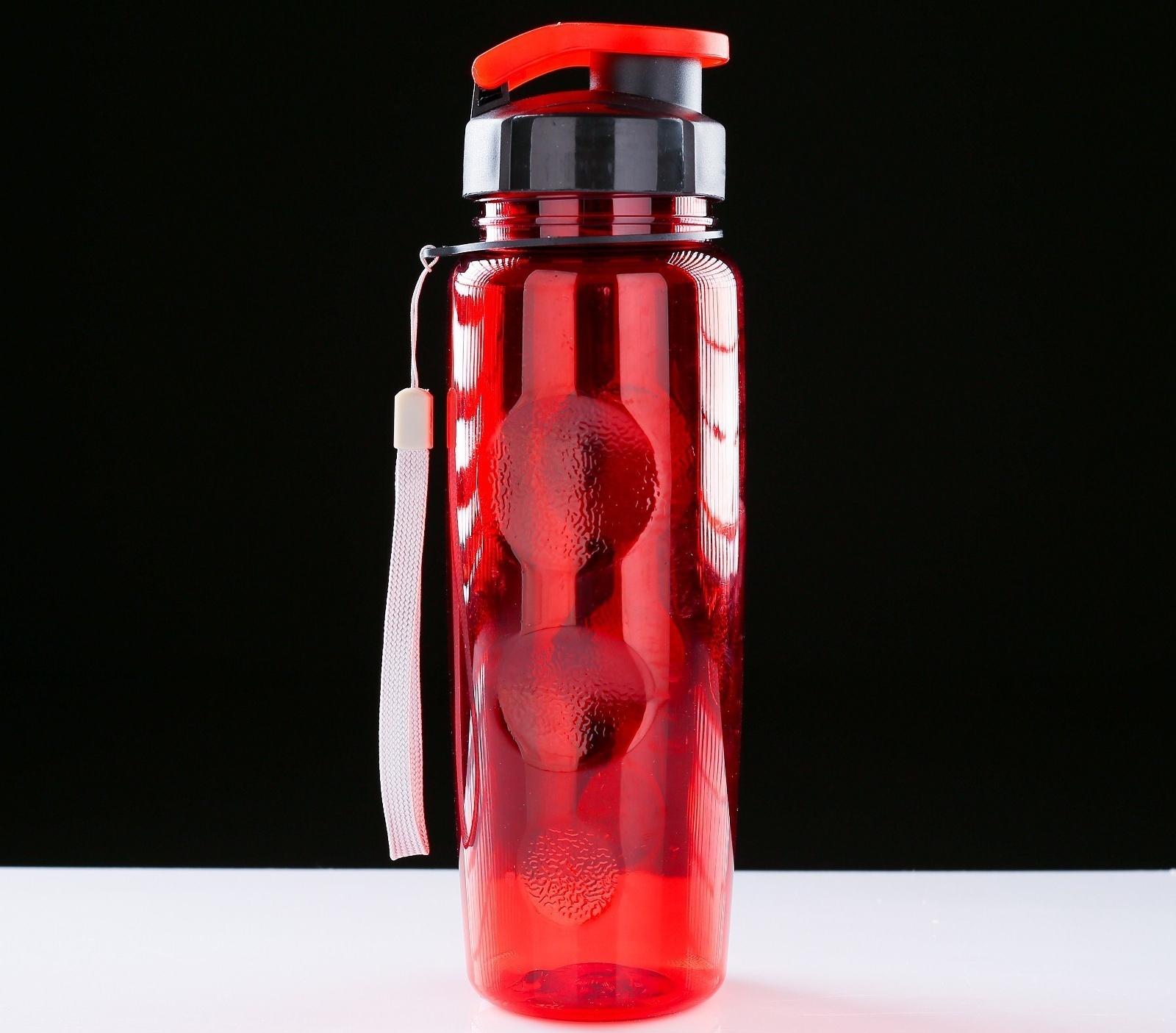 Бутылка для воды спортивная, 650 мл, 23 х 7 см, красная