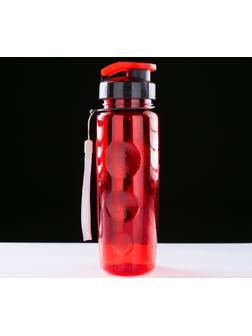Бутылка для воды спортивная, 650 мл, 23 х 7 см, красная
