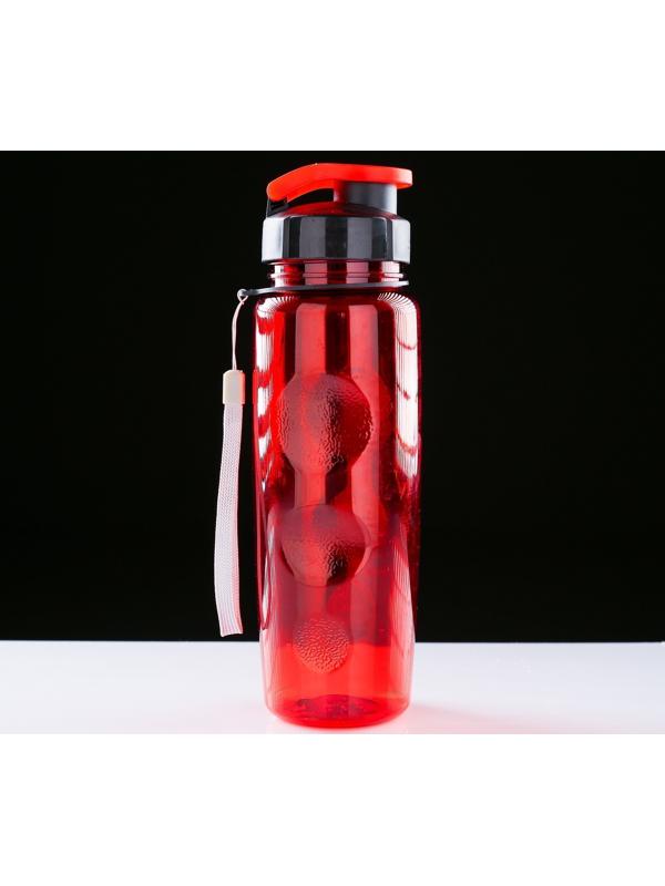 Бутылка для воды спортивная, 650 мл, 23 х 7 см, красная