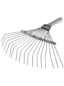 Грабли веерные, проволочные, 18 зубцов, металлические, тулейка 25 мм, без черенка