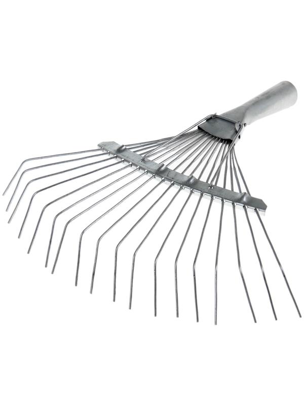 Грабли веерные, проволочные, 18 зубцов, металлические, тулейка 25 мм, без черенка