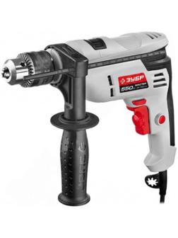 Дрель «ЗУБР» ДУ-550 ЭР, ударная, 13 мм, реверс, сталь 10 мм/бетон 13 мм/дерево 20 мм, 550 Вт