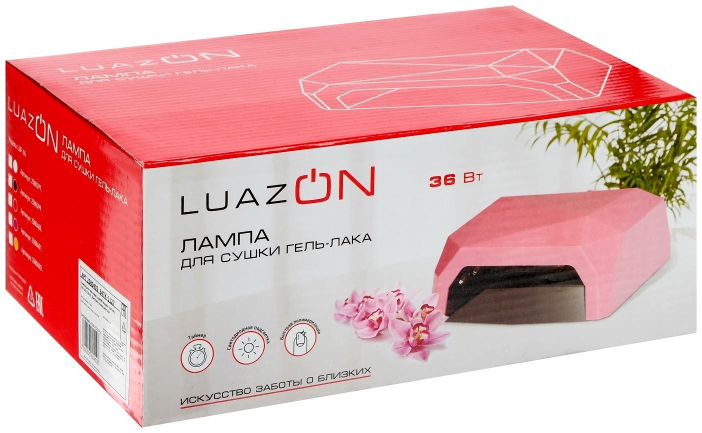 Лампа для гель-лака Luazon LUF-06, CCFL-LED, 36 Вт, 12 диодов, таймер 10/30/60 сек, белая