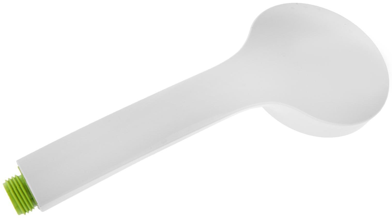 Лейка для душа LD-01-010 g, с зеленой вставкой, 1 режим, пластик, белая