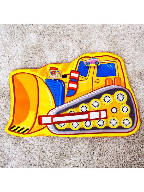 Развивающий коврик детский «Маленький строитель», 2 игрушки