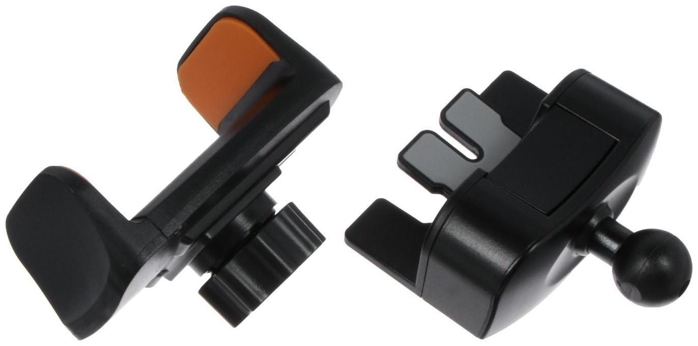 Держатель телефона в дефлектор двойной, поворотный, черный