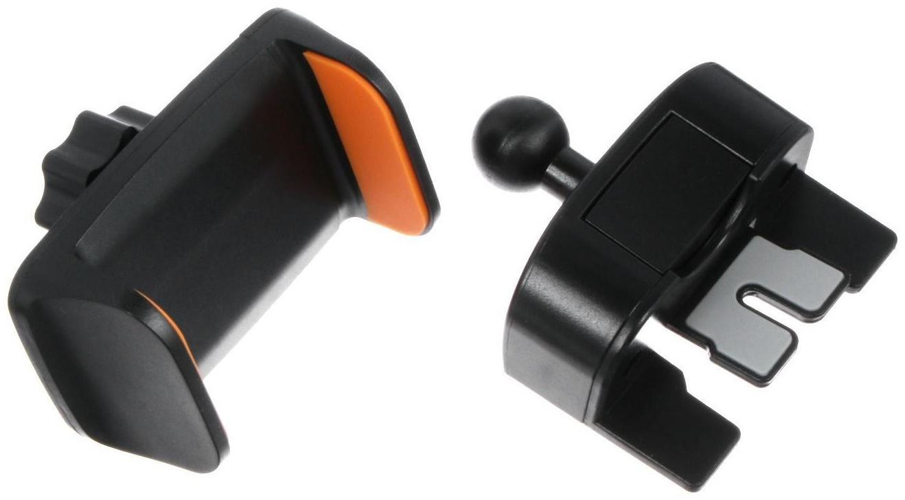 Держатель телефона в дефлектор двойной, поворотный, черный