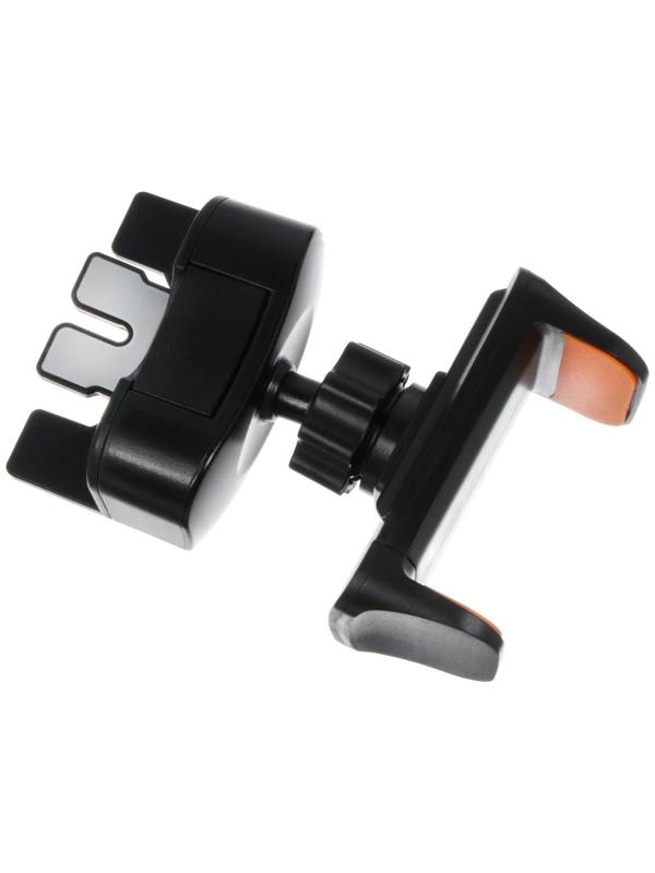 Держатель телефона в дефлектор двойной, поворотный, черный