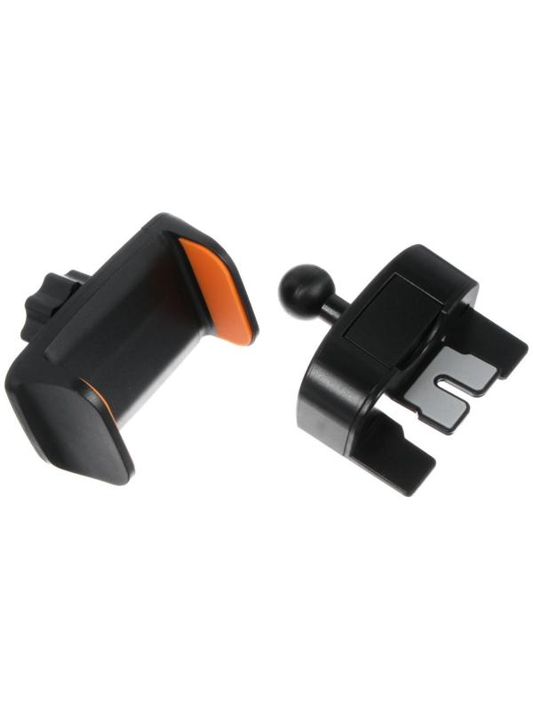 Держатель телефона в дефлектор двойной, поворотный, черный