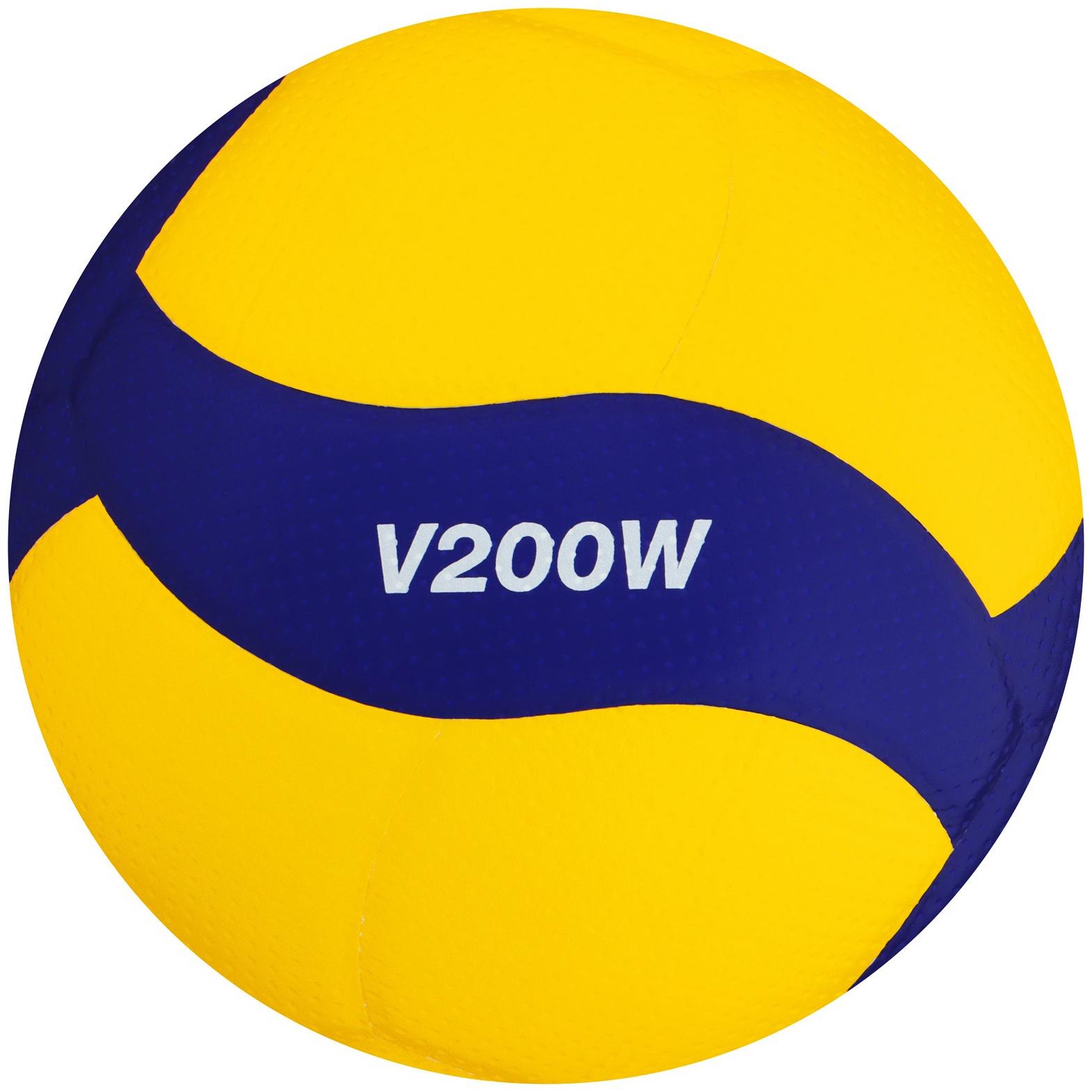 Волейбольный мяч Mikasa V200W, клееный, 18 панелей, р. 5, microfiber PU