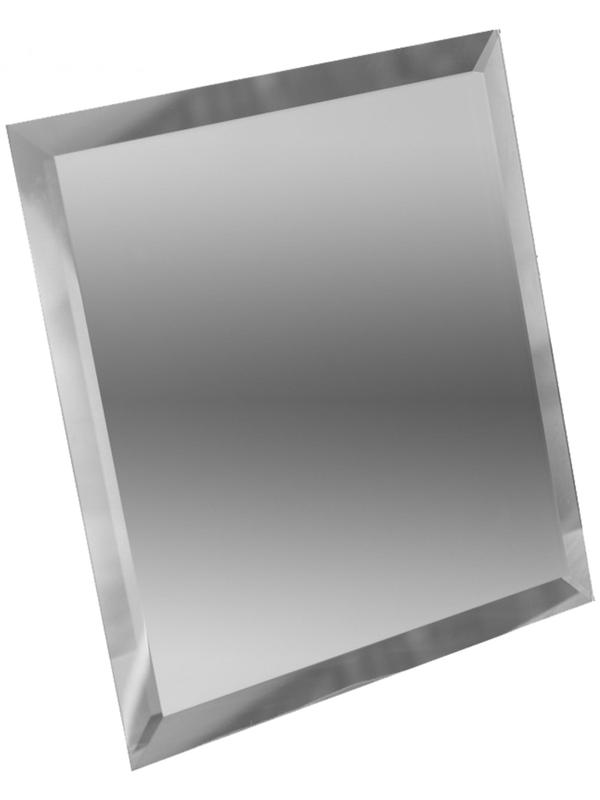 Плитка квадратная зеркальная, с фацетом 10 мм, 250×250 мм, цвет серебряный