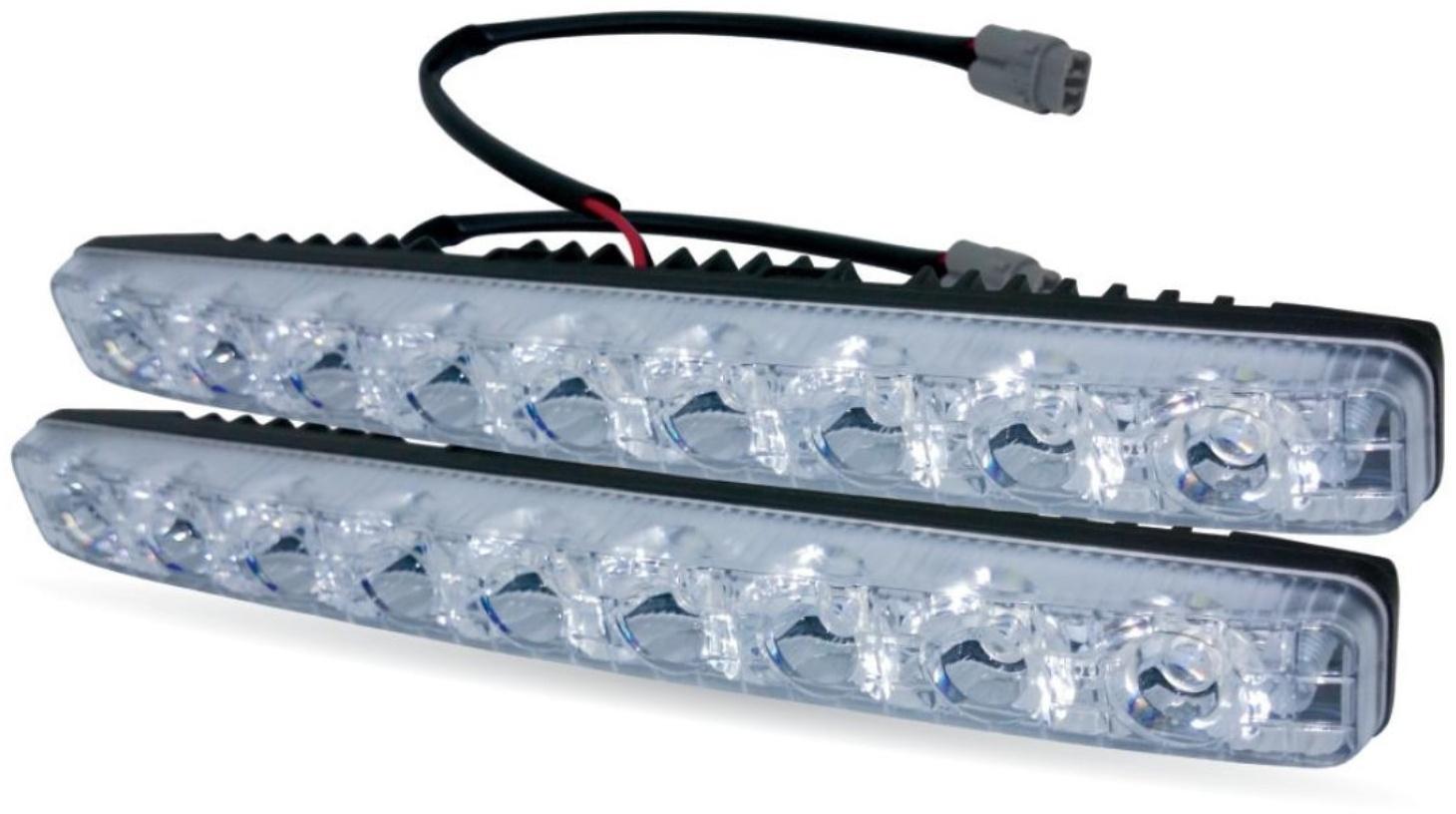 Дневные ходовые огни AVS DL-9A, DRL, 255×40×23 мм, 9 Вт, 9 светодиодов, набор 2 шт.