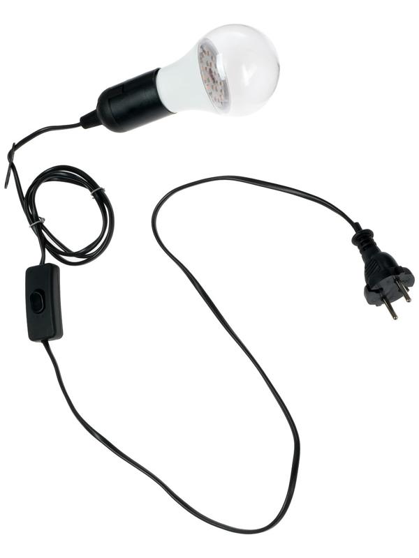 Светильник для растений 12 Вт, 10 мкмоль/с, провод 1.7 метра с выключателем, липучка на окно