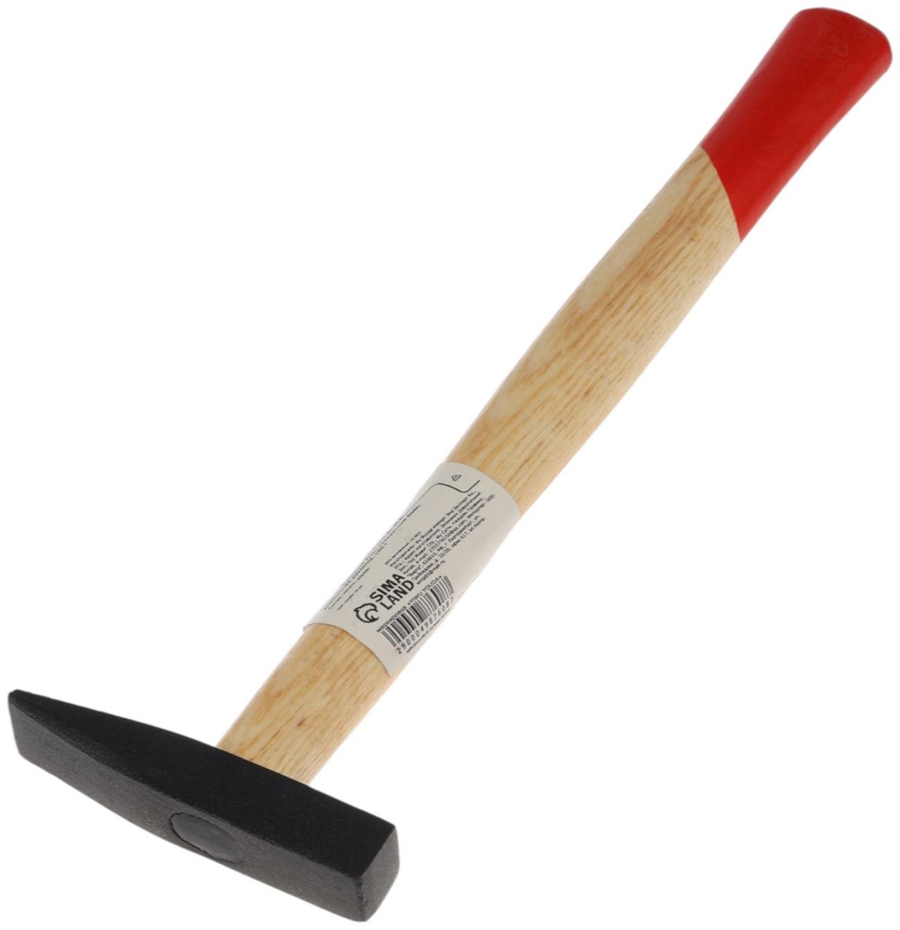 Молоток слесарный ЛОМ, квадратный боек, деревянная рукоятка, 100 г