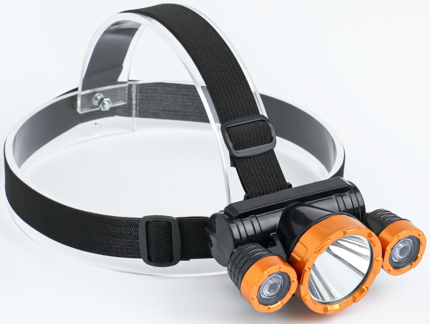 Фонарь налобный аккумуляторный, 5 Вт, 1800 мАч, USB, 2 режимов